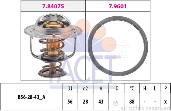 FACET 7.8408 - Coolant thermostat / housing autospares.lv