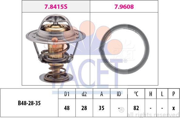 FACET 7.8415 - Coolant thermostat / housing autospares.lv