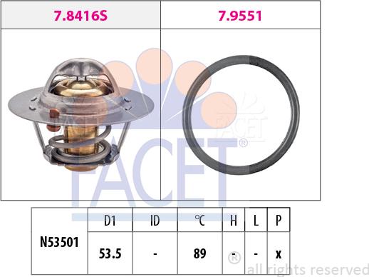 FACET 7.8416 - Coolant thermostat / housing autospares.lv