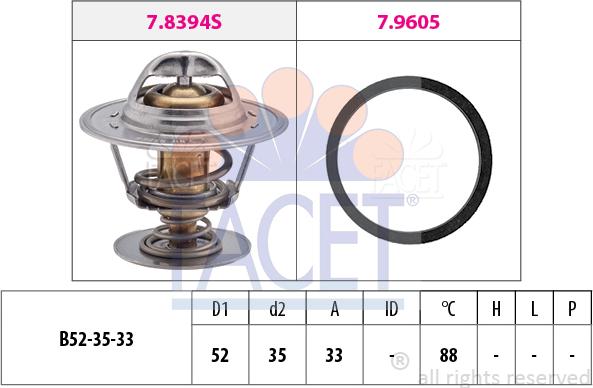 FACET 7.8483 - Coolant thermostat / housing autospares.lv