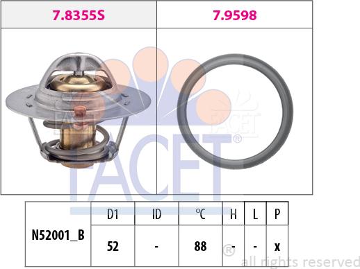 FACET 7.8487 - Coolant thermostat / housing autospares.lv