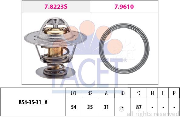 FACET 7.8435 - Coolant thermostat / housing autospares.lv