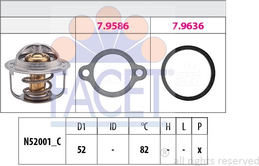 FACET 7.8513 - Coolant thermostat / housing autospares.lv