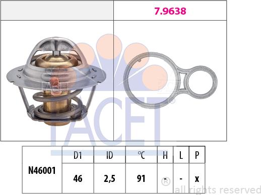 FACET 7.8524 - Coolant thermostat / housing autospares.lv