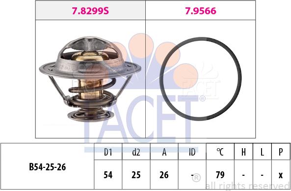 FACET 7.8525 - Coolant thermostat / housing autospares.lv