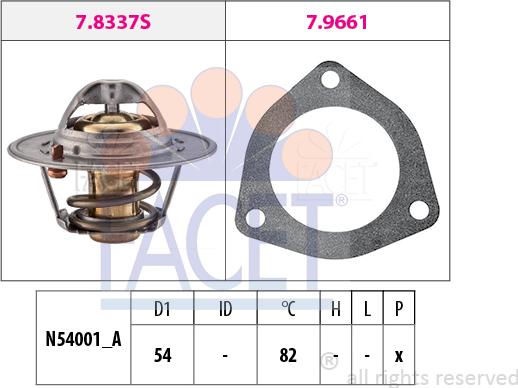 FACET 7.8644 - Coolant thermostat / housing autospares.lv
