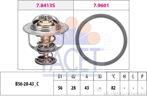 FACET 7.8640 - Coolant thermostat / housing autospares.lv