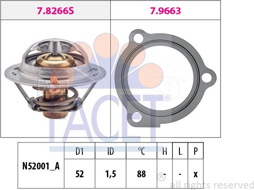 FACET 7.8647 - Coolant thermostat / housing autospares.lv