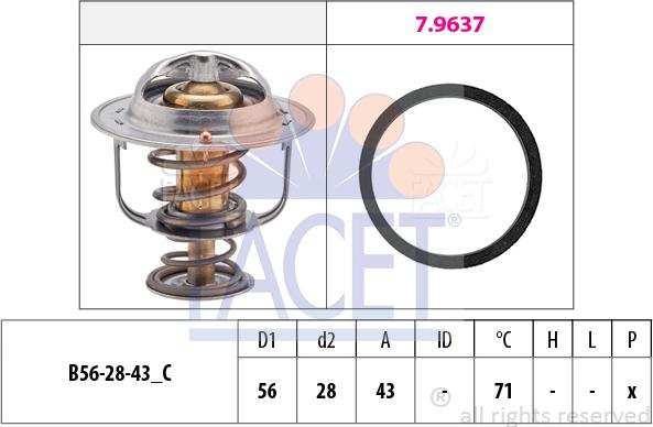 FACET 7.8650 - Coolant thermostat / housing autospares.lv