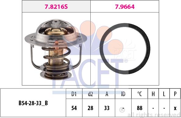 FACET 7.8658 - Coolant thermostat / housing autospares.lv