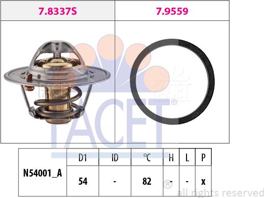 FACET 7.8667 - Coolant thermostat / housing autospares.lv