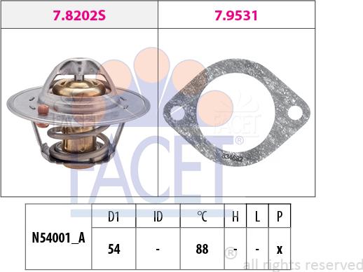 FACET 7.8600 - Coolant thermostat / housing autospares.lv