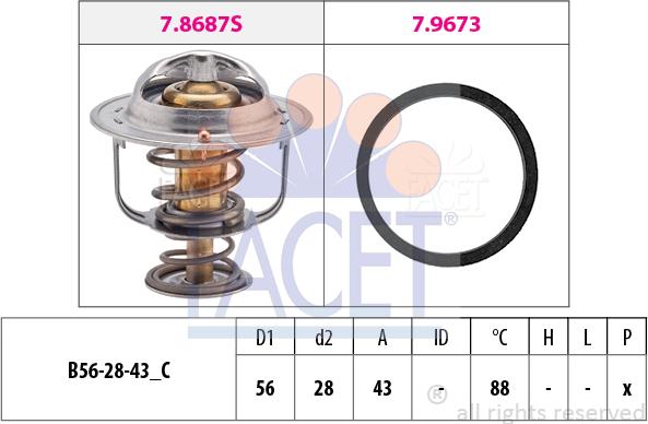 FACET 7.8688 - Coolant thermostat / housing autospares.lv