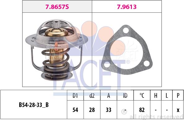 FACET 7.8637 - Coolant thermostat / housing autospares.lv