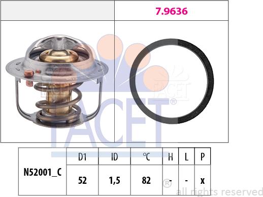 FACET 7.8679 - Coolant thermostat / housing autospares.lv