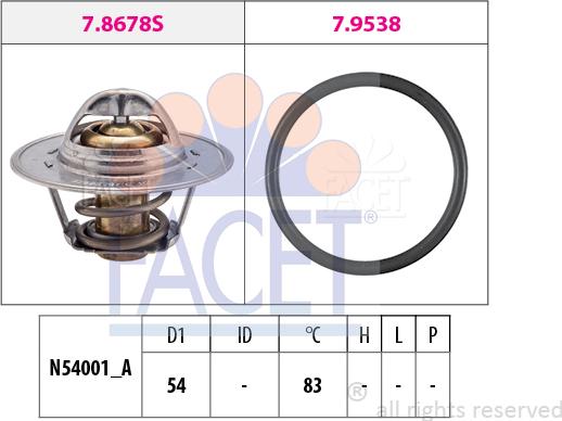 FACET 7.8678 - Coolant thermostat / housing autospares.lv