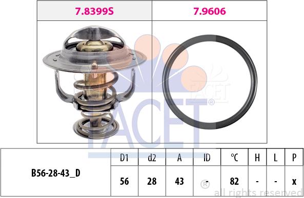 FACET 7.8848 - Coolant thermostat / housing autospares.lv