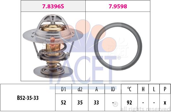 FACET 7.8396 - Coolant thermostat / housing autospares.lv