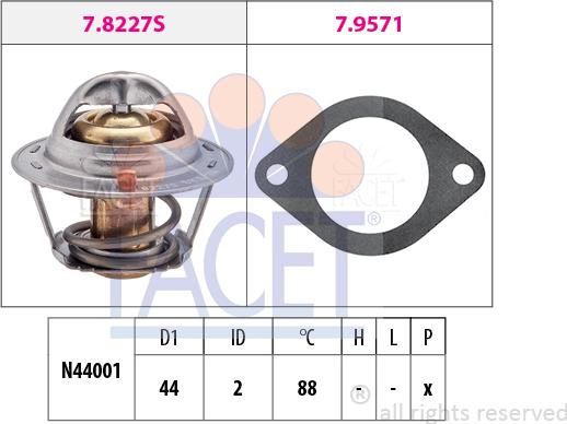 FACET 7.8390 - Coolant thermostat / housing autospares.lv