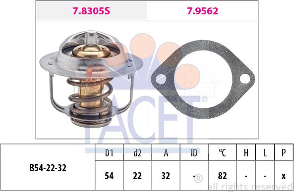 FACET 7.8306 - Coolant thermostat / housing autospares.lv