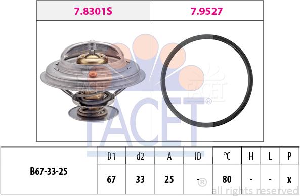 FACET 7.8301 - Coolant thermostat / housing autospares.lv