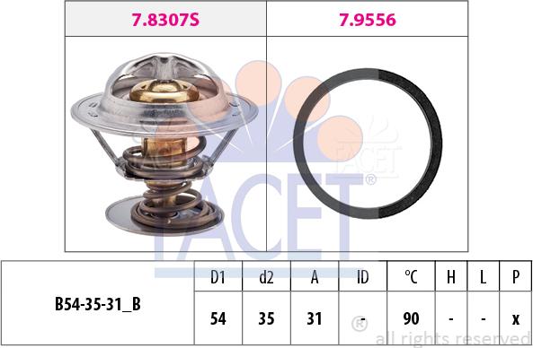 FACET 7.8307 - Coolant thermostat / housing autospares.lv