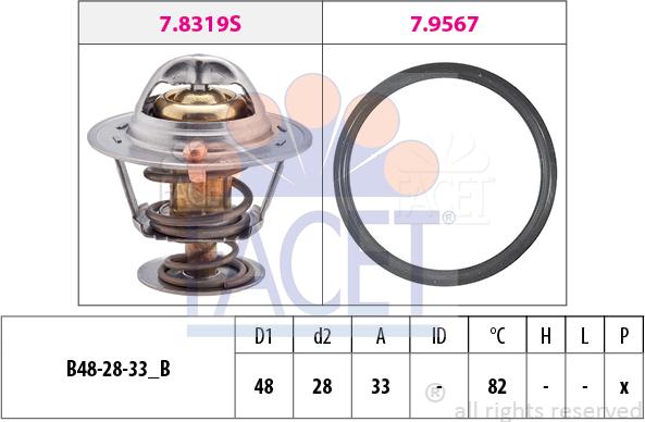 FACET 7.8319 - Coolant thermostat / housing autospares.lv