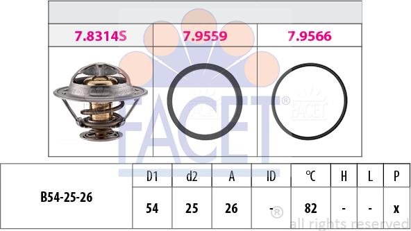 FACET 7.8314 - Coolant thermostat / housing autospares.lv