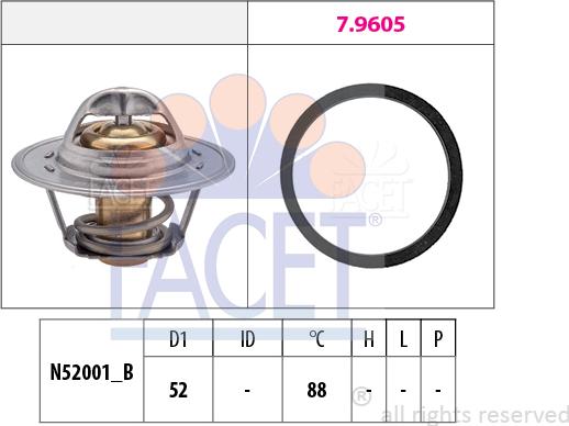 FACET 7.8312 - Coolant thermostat / housing autospares.lv