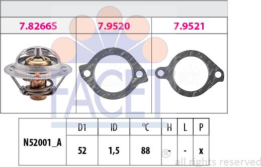 FACET 7.8384 - Coolant thermostat / housing autospares.lv