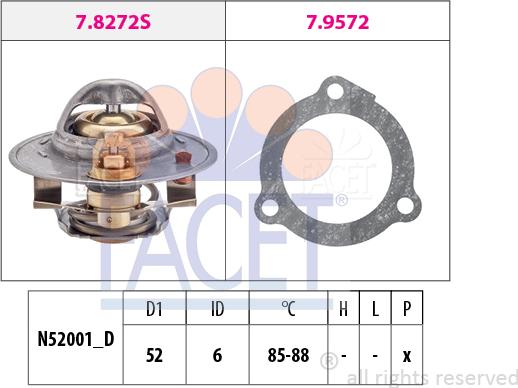 FACET 7.8388 - Coolant thermostat / housing autospares.lv