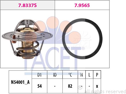 FACET 7.8334 - Coolant thermostat / housing autospares.lv