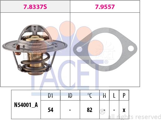 FACET 7.8337 - Coolant thermostat / housing autospares.lv