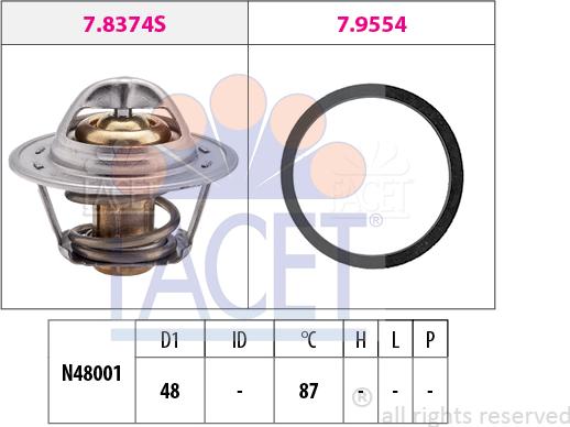 FACET 7.8374 - Coolant thermostat / housing autospares.lv