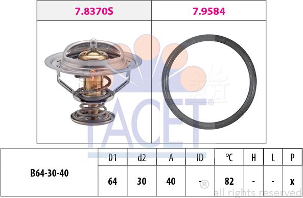 FACET 7.8370 - Coolant thermostat / housing autospares.lv