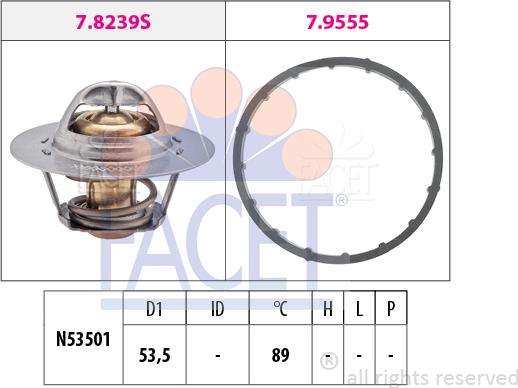 FACET 7.8291 - Coolant thermostat / housing autospares.lv