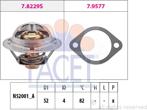 FACET 7.8244 - Coolant thermostat / housing autospares.lv