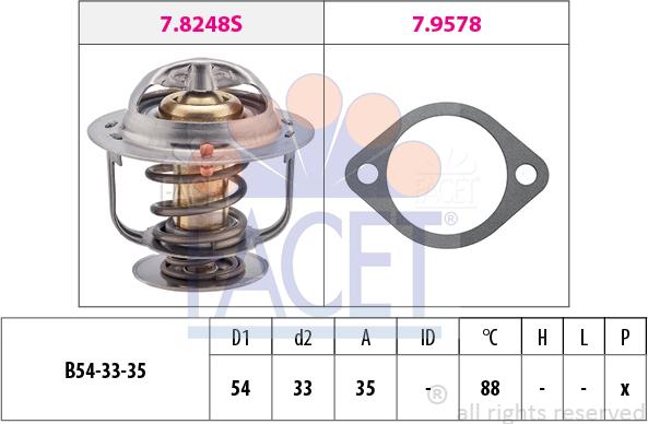 FACET 7.8248 - Coolant thermostat / housing autospares.lv