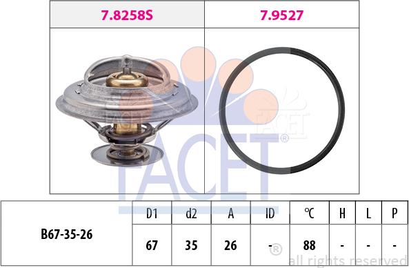 FACET 7.8258 - Coolant thermostat / housing autospares.lv