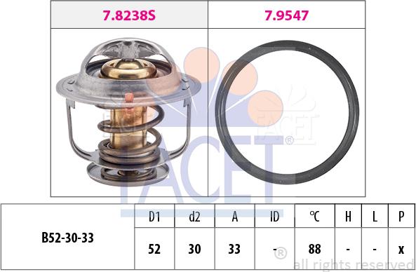 FACET 7.8269 - Coolant thermostat / housing autospares.lv