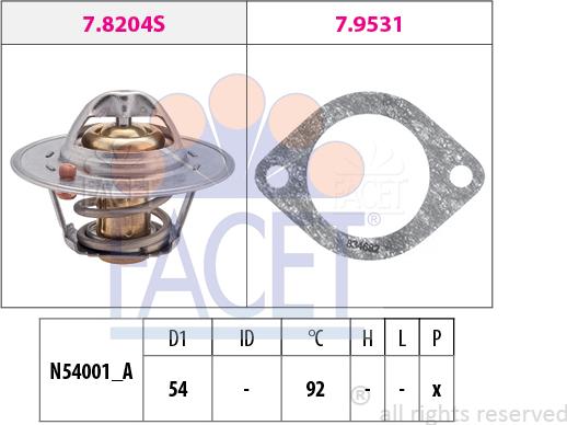 FACET 7.8204 - Coolant thermostat / housing autospares.lv