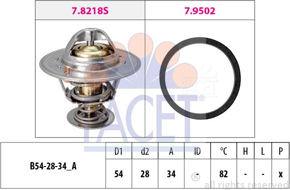 FACET 7.8218 - Coolant thermostat / housing autospares.lv