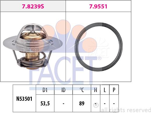 FACET 7.8239 - Coolant thermostat / housing autospares.lv