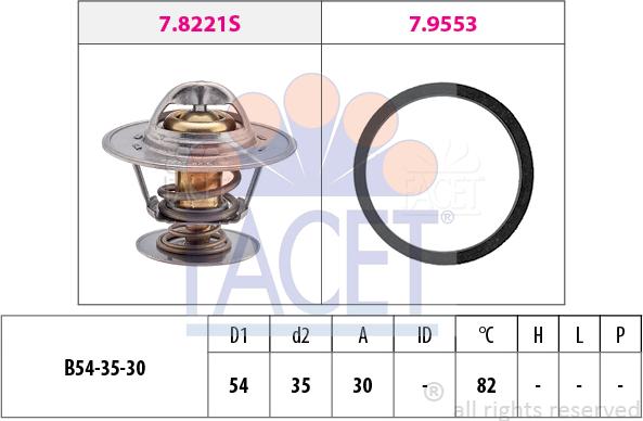 FACET 7.8221 - Coolant thermostat / housing autospares.lv