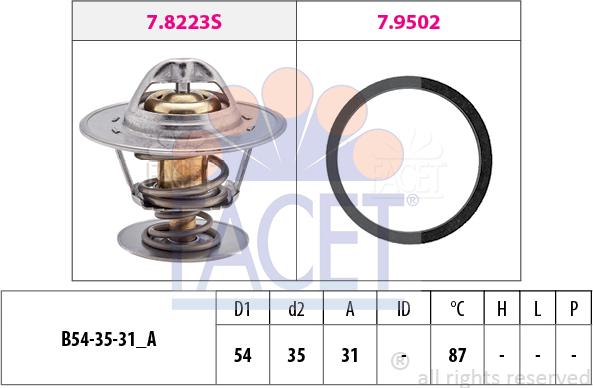 FACET 7.8278 - Coolant thermostat / housing autospares.lv