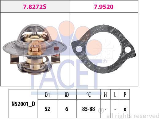 FACET 7.8272 - Coolant thermostat / housing autospares.lv