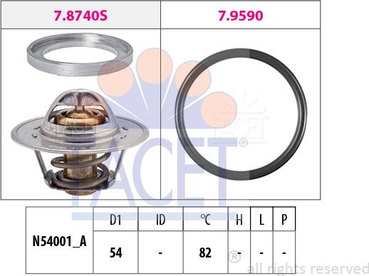 FACET 7.8740 - Coolant thermostat / housing autospares.lv