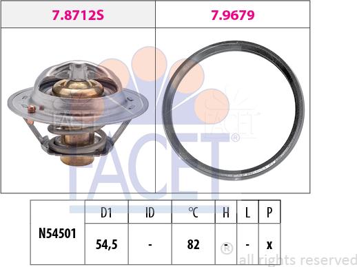 FACET 7.8712 - Coolant thermostat / housing autospares.lv