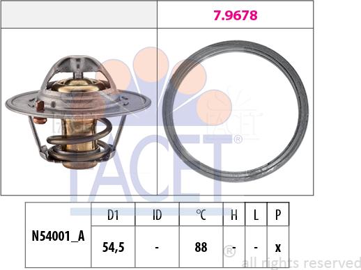 FACET 7.8787 - Coolant thermostat / housing autospares.lv