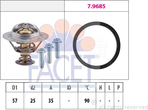 FACET 7.8731 - Coolant thermostat / housing autospares.lv